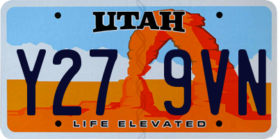UT license plate Y279VN