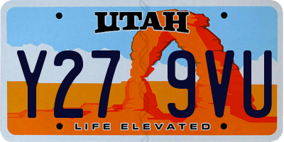 UT license plate Y279VU