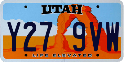 UT license plate Y279VW