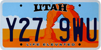 UT license plate Y279WU