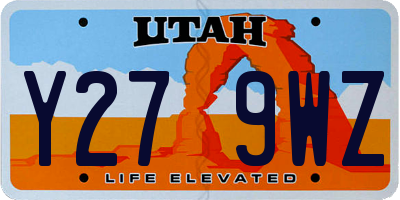 UT license plate Y279WZ