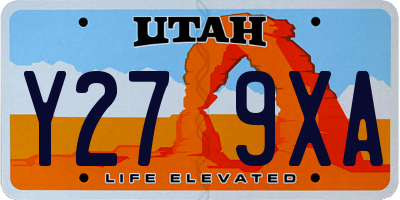 UT license plate Y279XA