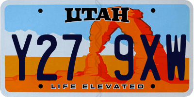 UT license plate Y279XW