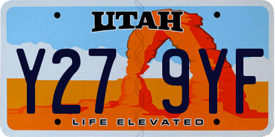 UT license plate Y279YF