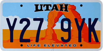 UT license plate Y279YK