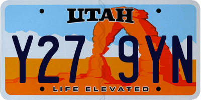 UT license plate Y279YN