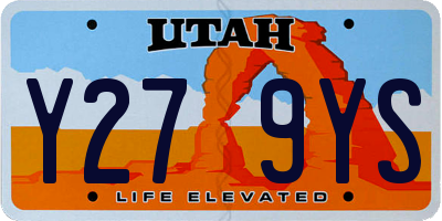 UT license plate Y279YS
