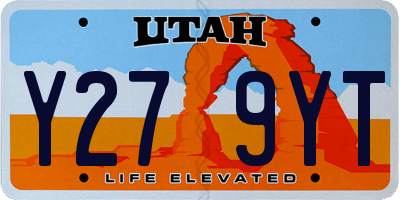 UT license plate Y279YT