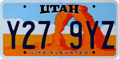 UT license plate Y279YZ