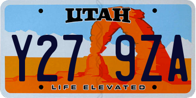 UT license plate Y279ZA