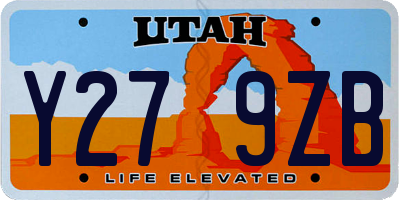 UT license plate Y279ZB