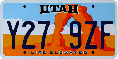 UT license plate Y279ZF