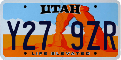 UT license plate Y279ZR