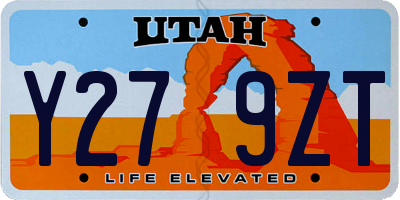 UT license plate Y279ZT