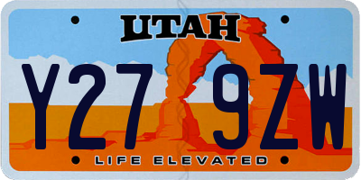 UT license plate Y279ZW