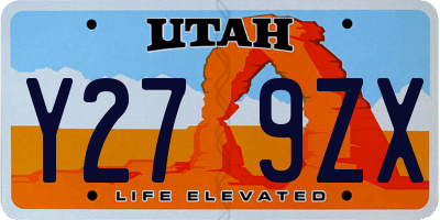 UT license plate Y279ZX