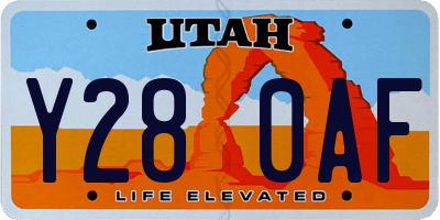UT license plate Y280AF