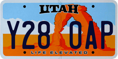 UT license plate Y280AP