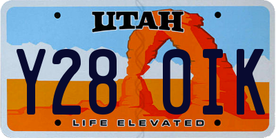 UT license plate Y280IK