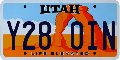UT license plate Y280IN