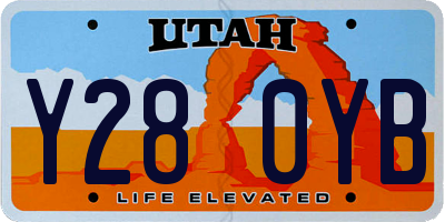 UT license plate Y280YB