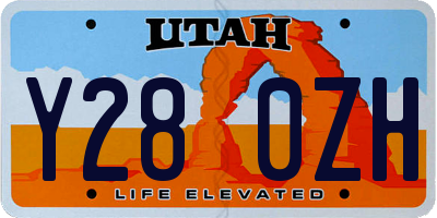 UT license plate Y280ZH