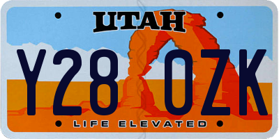 UT license plate Y280ZK