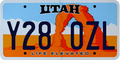 UT license plate Y280ZL