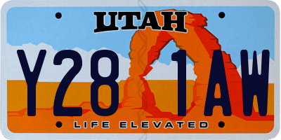 UT license plate Y281AW