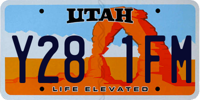 UT license plate Y281FM