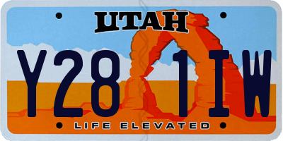UT license plate Y281IW
