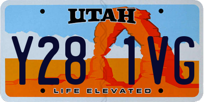 UT license plate Y281VG