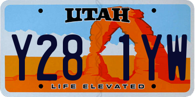 UT license plate Y281YW