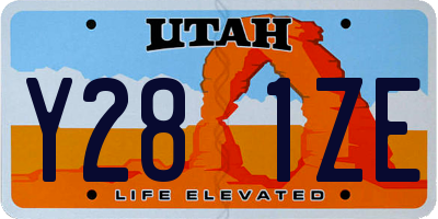 UT license plate Y281ZE