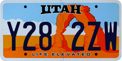 UT license plate Y282ZW