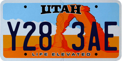 UT license plate Y283AE