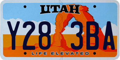 UT license plate Y283BA