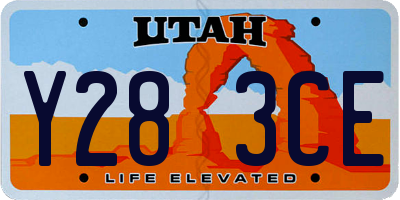 UT license plate Y283CE