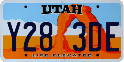 UT license plate Y283DE