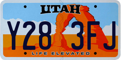 UT license plate Y283FJ