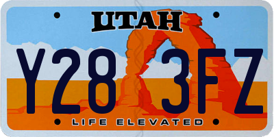 UT license plate Y283FZ