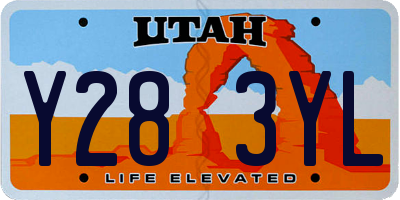 UT license plate Y283YL
