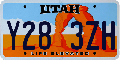 UT license plate Y283ZH