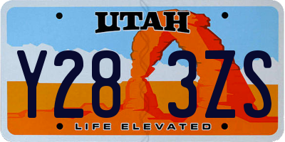 UT license plate Y283ZS