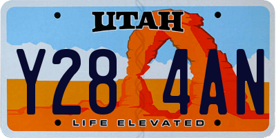 UT license plate Y284AN