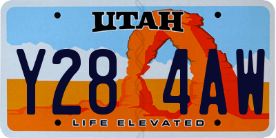 UT license plate Y284AW