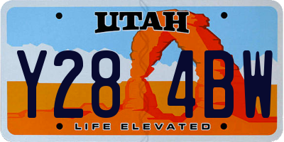 UT license plate Y284BW