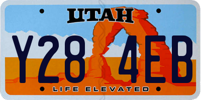 UT license plate Y284EB