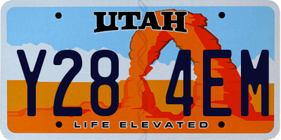 UT license plate Y284EM