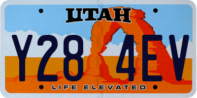 UT license plate Y284EV